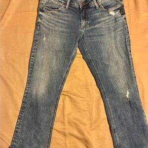 Silver Jeans Women's Elyse Capri Light Blue Jeans